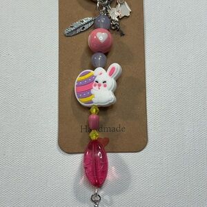 Pink and Yellow Bunny Easter Keychain/Purse Charm